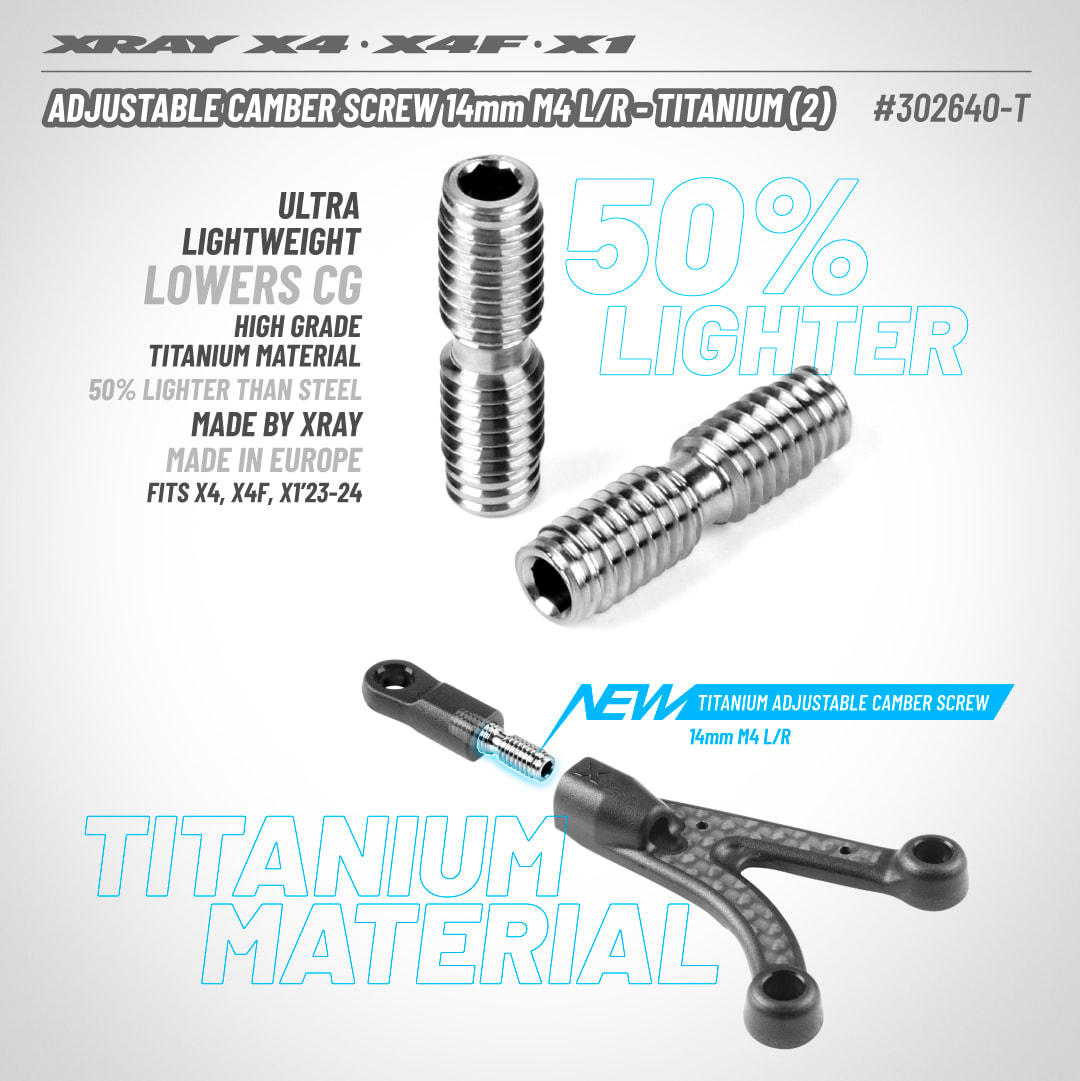 XRAY X4 Titanium Camber Screws (2) - 302640-T Canada - McLeanRC.com